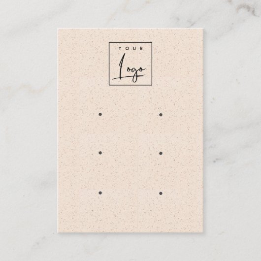 赤面ピンクセラミックテクスチャ3イヤリングディスプレイロゴ 名刺 (正面)