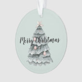 赤面ピンクセージグリーンディアクリスマスツリー オーナメント (正面)