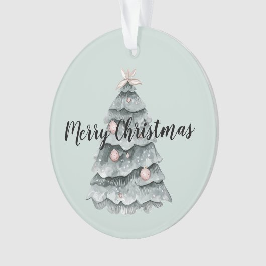 赤面ピンクセージグリーンディアクリスマスツリー オーナメント (正面)