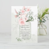 赤面ピンクセージグリーンバラズハンマーメイソンジャー 招待状 (スタンド正面)