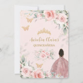 赤面ピンクセージフローラブラウンプリンセスキンセアニラ 招待状 (裏面)