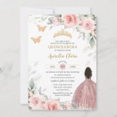 赤面ピンクセージフローラブラウンプリンセスキンセアニラ 招待状 (正面)