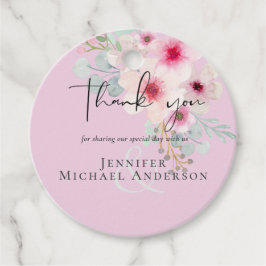 赤面ピンクセージフローラ結婚式の引き出物ギフトラベル フェイバータグ