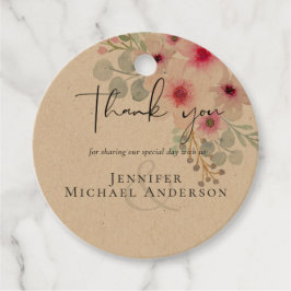 赤面ピンクセージフローラ結婚式の引き出物ギフトラベル フェイバータグ