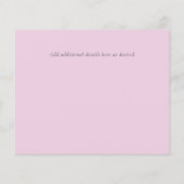 赤面ピンクセージフローラ結婚式の日付を保存 (裏面)