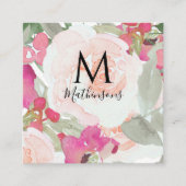 赤面ピンクセージ水の色のフローラ エンクロージャーカード (正面)