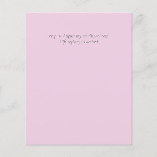 赤面ピンクセージ結婚フローラのスクリプト予算 (裏面)