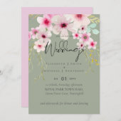 赤面ピンクセージ結婚フローラのスクリプト予算 (正面/裏面)