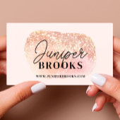 赤面ピンクソーシャルメディアQRコードグリッター 名刺