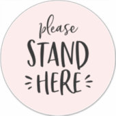 赤面ピンクソーシャルDistancing Covid-19フロアマーカー シール (正面)