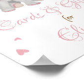 赤面ピンクゾウの贈り物&カードベビーシャワーサイン ポスター (角)