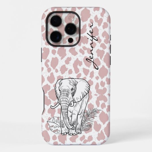 赤面ピンクゾウiPhone iPhoneケース (裏面)