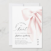 赤面ピンクタイイングザノットブライダルシャワー 招待状 (正面)