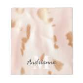 赤面ピンクタンサウスウェストフェイクコーヒド女性のカーボーイ ノートパッド (正面)