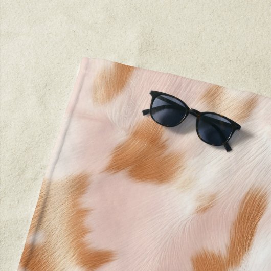 赤面ピンクタンサウスウェストフェイクコーヒド女性のカーボーイ ビーチタオル (インサイチュ)