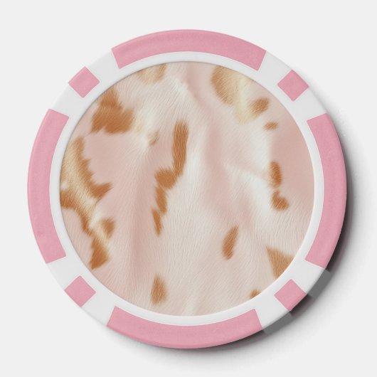 赤面ピンクタンサウスウェストフェイクコーヒド女性のカーボーイ ポーカーチップ (裏面)