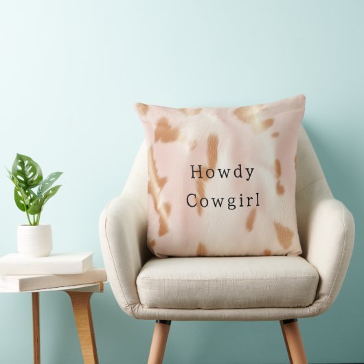 赤面ピンクタンサウスウェストフェイク女性のカーボーイコーヒド クッション (椅子)