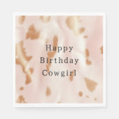 赤面ピンクタンサウスウェストフェイク女性のカーボーイコーヒド スタンダードランチョンナプキン (正面)