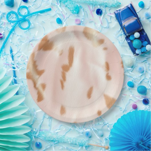 赤面ピンクタンサウスウェストフェイク女性のカーボーイコーヒド ペーパープレート (パーティー)