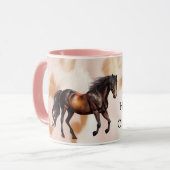 赤面ピンクタンサウスウェストフェイク女性のカーボーイコーヒド マグカップ (正面左)