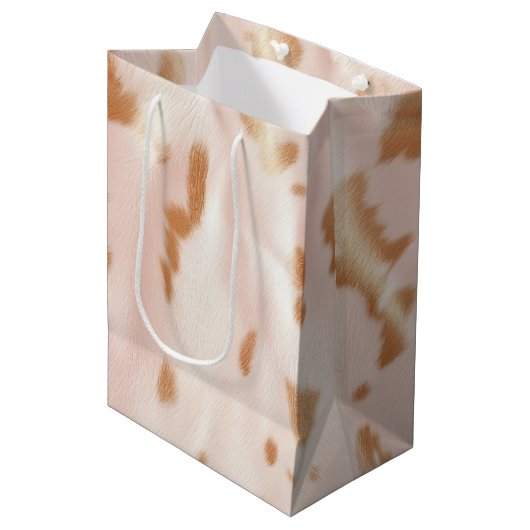 赤面ピンクタンサウスウェストフェイク女性のカーボーイコーヒド ミディアムペーパーバッグ (正面アングル)