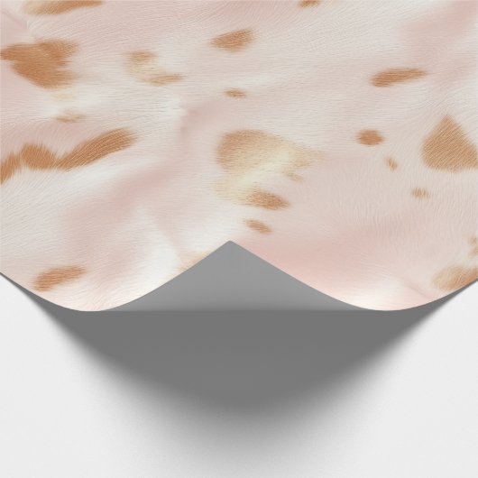 赤面ピンクタンサウスウェストフェイク女性のカーボーイコーヒド ラッピングペーパー (角)