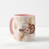 赤面ピンクタンサウスウェスト女性のカーボーイコウィドハット マグカップ (正面左)