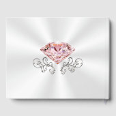 赤面ピンクダイヤパーソナライズされた結婚モンドのゲストブック ゲストブック (裏面)