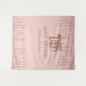 赤面ピンクダイヤモンドドリップスハッピー15誕生日 タペストリー (正面(横))