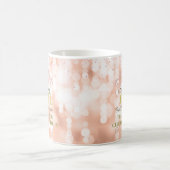 赤面ピンクダイヤモンドバラ金ゴールドスウィートベビー コーヒーマグカップ (中央)