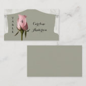 赤面ピンクダスティス結婚セージのテーブル座席表 プレイスカード (正面/裏面)