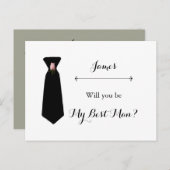 赤面ピンクダスティセージ花婿介添人リクエストカード ポストカード (正面/裏面)