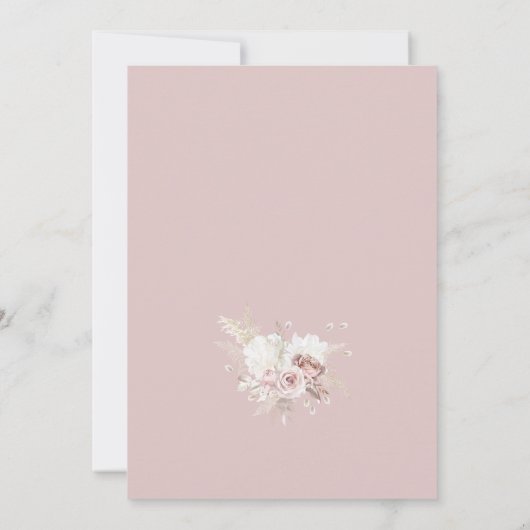 赤面ピンクダスティバラフローラスウィート16誕生日 招待状 (裏面)