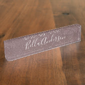 赤面ピンクダスティバラヴィンテージエンボスフローラシック デスクネームプレート (側面)