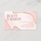 赤面ピンクダスティバラ金ゴールドマーブルアゲートアート 名刺 (裏面)