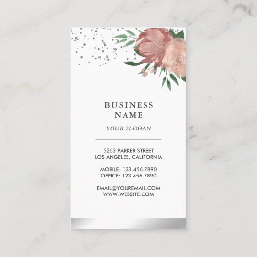 赤面ピンクダスティフローラケーキペストシェフベーカリー 名刺 (裏面)