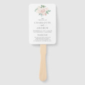 赤面ピンクダスティーバラユーカリ結婚式 プログラム ハンドファン (正面)