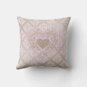 赤面ピンクダマスクとハート クッション (裏面)