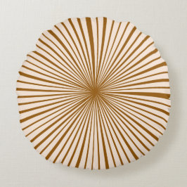 赤面ピンクダークチョコレートブラウンストライプパターン ラウンドクッション