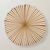 赤面ピンクダークチョコレートブラウンストライプパターン ラウンドクッション (裏面)