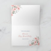 赤面ピンクチノイスリージンジャージャーブベビーシャワー サンキューカード (内部)