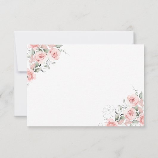 赤面ピンクチノイスリージンジャージャーブベビーシャワー サンキューカード (裏面)