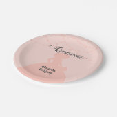 赤面ピンクチャロシルエットキンセアニェラ ペーパープレート (アングル)