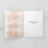 赤面ピンクチューリップフローラ誕生日 カード (内部)