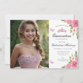 赤面ピンクツーフォトフローラキンセアニェラ 招待状 (正面)