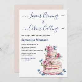 赤面ピンクティアドケーキピンクローズブライダルシャワー 招待状