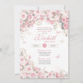 赤面ピンクティーバラバタフライガーデンキンセアニェラ 招待状 (正面)