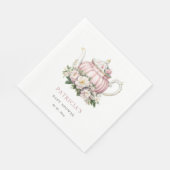 赤面ピンクティーパーティーガールベビーシャワー スタンダードランチョンナプキン (角)