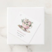 赤面ピンクティーパーティーガールベビーシャワー フェイバータグ (インサイチュ)