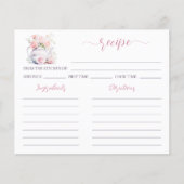 赤面ピンクティーパーティーブライダルシャワーレシピカード (正面)